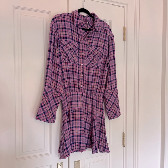 NWOT Free People Plaid Dress - Picture 3 of 7
